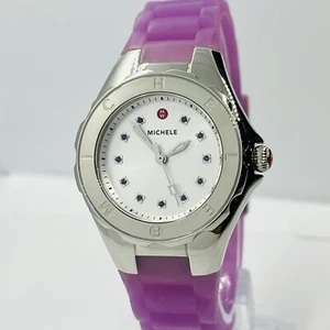 Michele Damenuhr Tahiti Jellybean lila Band Topas akzentuiertes Zifferblatt 34 mm - Bild 1 von 8