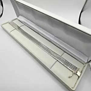 PULSERA DE ESLABONES DE LADRILLO ELEGANTE MILOR PLATA ESTERLINA CON CAJA 7,25 PULGADAS - Imagen 1 de 7