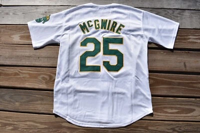 全新! Mark McGwire 奥克兰田径 A's 白色棒球服成人男式 XL — 第 1/2 张图片