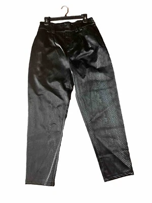 Pantalones Topshop imitación cuero negro estampado serpiente talla 8 Foto 1 de 4