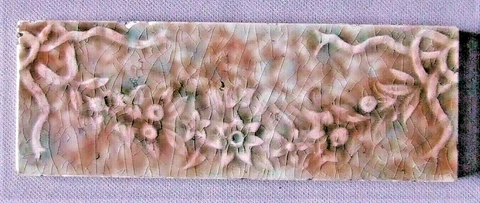 Trent Art Tile Victorian Antique Ceramic Flower Swag Ribbons Subway Liner Border Cover