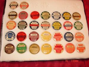 30 Pennsylvania Fishing Licenses Buttons 1925 1926 1932 thru 1959 Some w/ Papers