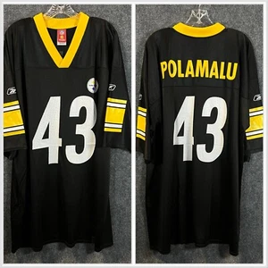 Camiseta deportiva de colección Reebok para hombre Pittsburgh Steelers Troy Polamalu para aficionados jugadores de la NFL 2XL - Imagen 1 de 12