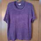 Oddy Purple Short Sleeve Sweater Size Small