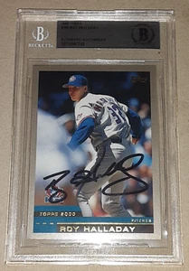 ROY HALLADAY TORONTO BLUE JAYS SIGNED AUTOGRAPGED 2000 TOPPS CARD BAS SLABBED - Picture 1 of 3