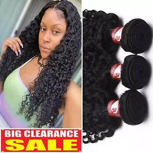 10A Human Hair Bundles Remy Virgin Hair Extensions Straight/Wavy Weft Thick 100G - Picture 1 of 18