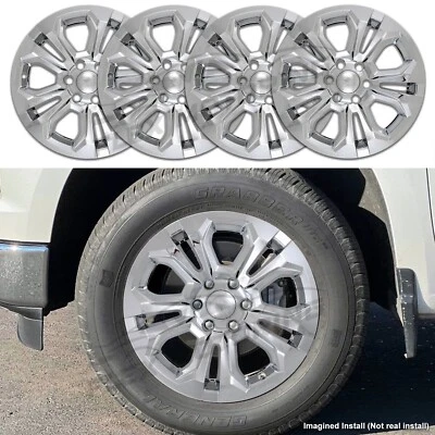 Chrome Clip On Skin Covers 4PC FOR 2022-2025 Chevy Silverado 1500 LTZ 20" Wheel - Image 1 of 4