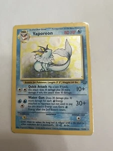 Pokemon TCG Vaporeon Jungle 12/64 Unlimited Holo Rare Card WOTC - Picture 1 of 2