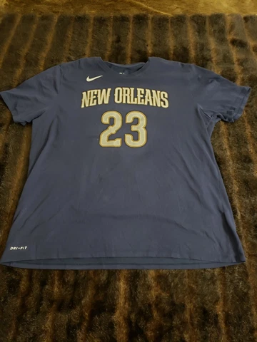 Nike Dri Fit New Orleans Pelicans Anthony Davis Blue Shirt Mens 2XL #23 Cover