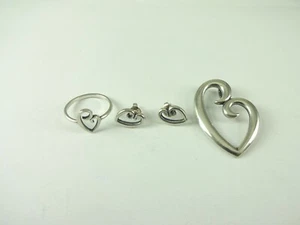 Sterling Silver James Avery Mother's Love Earring Ring Size 7.75 Pendant $234 - Picture 1 of 9