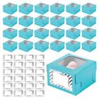 Light Blue Cupcake Boxes with Sticker Labels - Individual Single Cupcake Boxe...