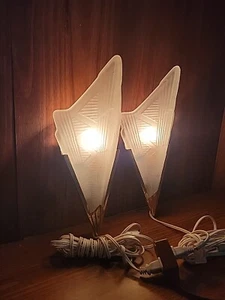 Art Deco Style Triangle Glass Brass Wall Lights Sconces, Sweden, 1980s, Set of 2 - Picture 1 of 7