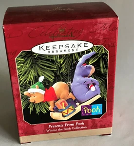 1999 Disney HALLMARK Presents From Pooh Bear Eeyore Christmas Keepsake Ornament  - Picture 1 of 1