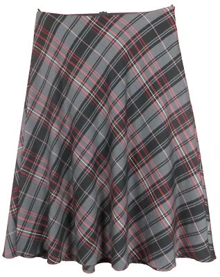 SK19593 JONES WEAR Mujer Poliéster Rayón Acampanada Falda Midi Cuadros Multicolor 12 Foto 1 de 4