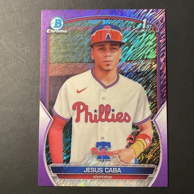 2023 Bowman Chrome Jesus Caba #BCP-164 Prospects Purple Shimmer Ref /250 - Image 1 of 3