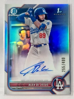 2022 Bowman Chrome 1st Auto Refractor #CPA-AJ Alex De Jesus /499 Dodgers - Image 1 of 2
