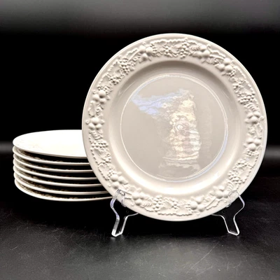 Homer Laughlin porcelana tema casca de ovo 9 7/8" pratos de jantar CONJUNTO/8 aro em relevo EUA - Imagem 1 de 4