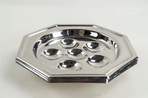 Set of 4 Jean Couzon Stainless Serving Plates Escargot Oysters Made In France - Picture 1 of 5
