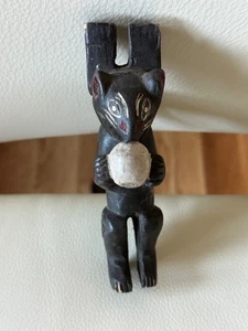 Vintage Antique Guatemalan Mayan Hand Carved Wooden Slingshot  RARE 5" X 3.5" - Picture 1 of 6