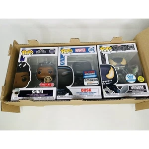 Funko POP Venom Glow in the Dark Exclusive w/ Shuri & Dusk 3 total - Picture 1 of 8