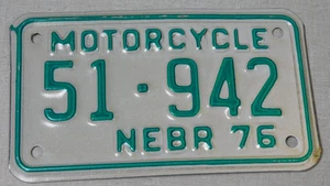1976 Nebraska motorcycle license plate - Picture 1 of 1