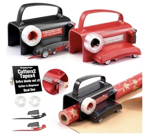 2 Pack Wheel Wrapping Paper Cutter Slider Tape - Picture 1 of 3