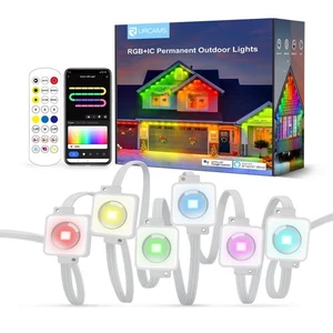 Permanent Outdoor Lights,120ft 80LEDs Permanent Outdoor Lighting,RGB+IC Smart... - Picture 1 of 6