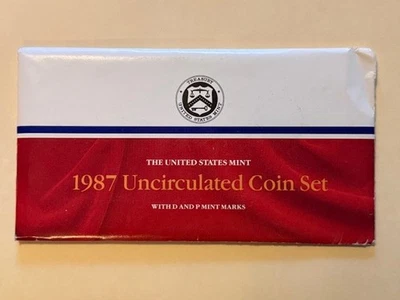 1987 P & D US Mint Uncirculated Set 10 Coins OGP Original Envelope BU - Image 1 of 3