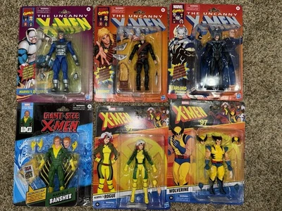 Marvel Legends Retro 6" Uncanny X-Men 97’ Classic Wolverine, Rogue lot of 6 - Image 1 of 4