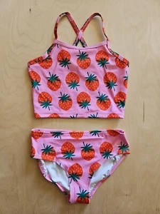 NWT HANNA ANDERSSON SUNBLOCK STRAWBERRIES BEGONIA SWIMSUIT TANKINI 150 12 $52 - Picture 1 of 6