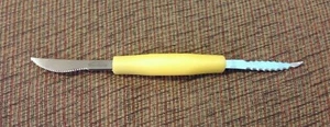 Cuchillo de pomelo Trudeau hoja de acero inoxidable/mango de agarre amarillo - Imagen 1 de 5