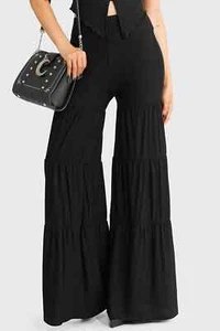 Killstar Goth Maleficum Black Stretchy Flowy Trousers Dress Pants S NWT - Picture 1 of 5