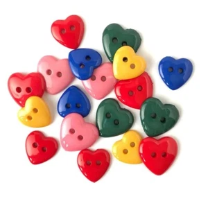 Hearts of Color 4125 - Botones en abundancia - 2 agujeros Coser a través - Chatarra de costura artesanal - Imagen 1 de 2