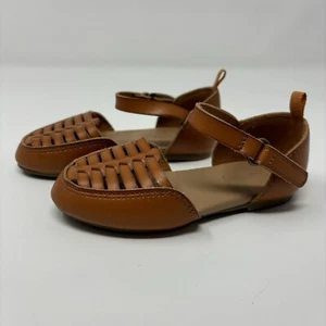 Girl's Size 6 US Old Navy Huarache Sandals Ballet Flats Brown Cognac Honey - Picture 1 of 9