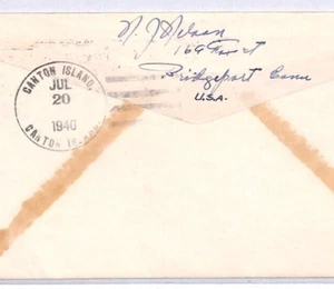 NEW ZEALAND Air Mail Cover FIRST FLIGHT CANTON ISLAND 1940 Auckland YM111 - Picture 1 of 12