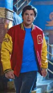 Chaqueta de bombardero Crows Smallville Tom Welling Letterman universitaria de lana y cuero - Imagen 1 de 8