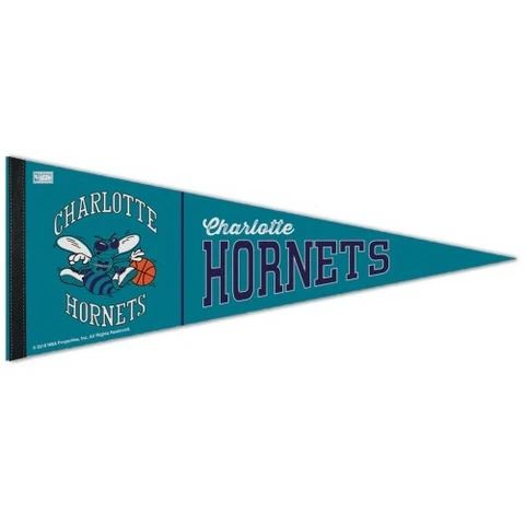 CHARLOTTE HORNETS HARDWOOD CLASSIC PREMIUM QUALITY PENNANT 12"X30" BANNER Cover