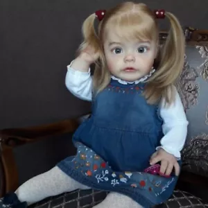 24inch Finished Reborn Baby Doll Girl Toddler Suesue Long Yellow Hair Toy Gifts - Picture 1 of 6