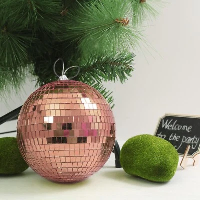 4 bolas de discoteca con espejo de vidrio de 6" de ancho de oro rosa adornos fiesta boda decoraciones Foto 1 de 4