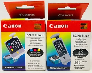 Canon Bci-11bk + Bci-11c Original Cartridge Black+Color Bjc 50/70/80/Bn700 - Picture 1 of 1