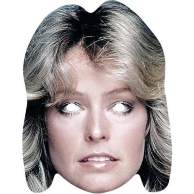 Farrah Fawcett Retro Celebrity Card Face Mask - Ready To Wear - Fancy Dress - Image 1 of 2