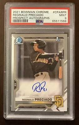 2021 Bowman Chrome Prospects Reginald Preciado PSA 9 MINT Auto - Image 1 of 2