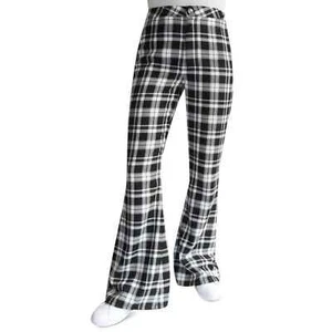 Almost Famous Juniors' High Rise Plaid Flare Jeans sz 0 - Picture 1 of 10