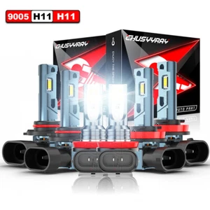 6x 9005 H11 H11 Combo LED Headlight Hi/Low Beam Fog light Bulbs Kit 6000K White - Picture 1 of 20