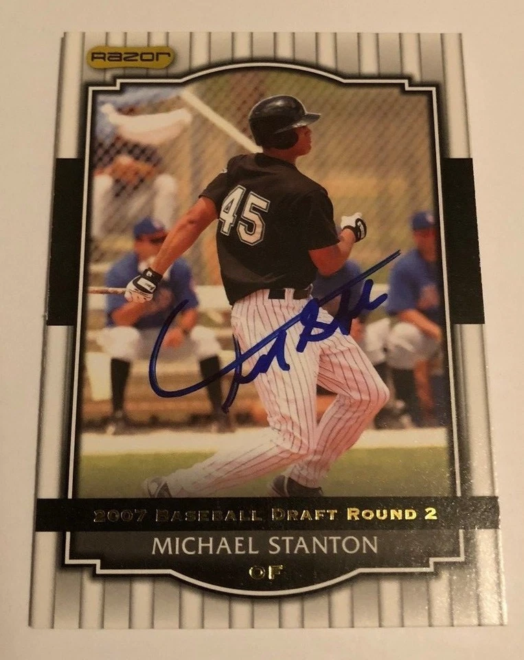 GIANCARLO MICHAEL STANTON SIGNED 2008 RAZOR SIGNATURE PROSPECT ROOKIE CARD AUTO  - Image 1 of 1