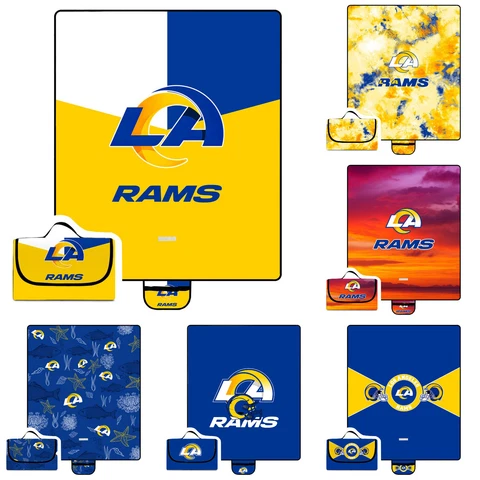 Los Angeles Rams Waterproof Picnic Blanket Foldable Oxford Family Camping Mat Cover