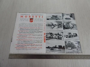 BROCHURE DEPLIANT ORIGINALE '50 MORETTI FIAT 750 F3 BARCHETTA GRAN SPORT FURGONE - Imagen 1 de 8