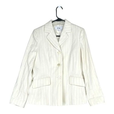 Chaqueta Blazer Le Suit 6 Crema Forrada Dinero Antiguo Elegante Oficina Carrera Madura Foto 1 de 4