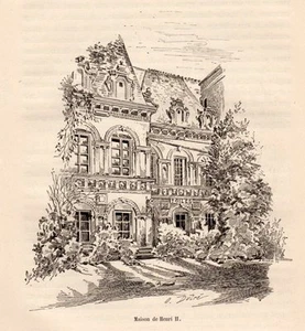 IMAGE1892 ENGRAVING 17 LA ROCHELLE MAISON HENRI II - Foto 1 di 1