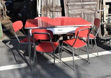 Tavolo in Formica 6 sedie rosso anni 60Vintage Modernariato